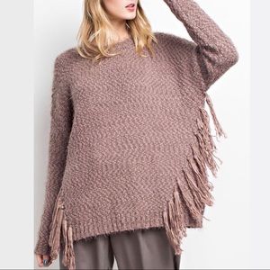Easel Fringe Trim Sweater